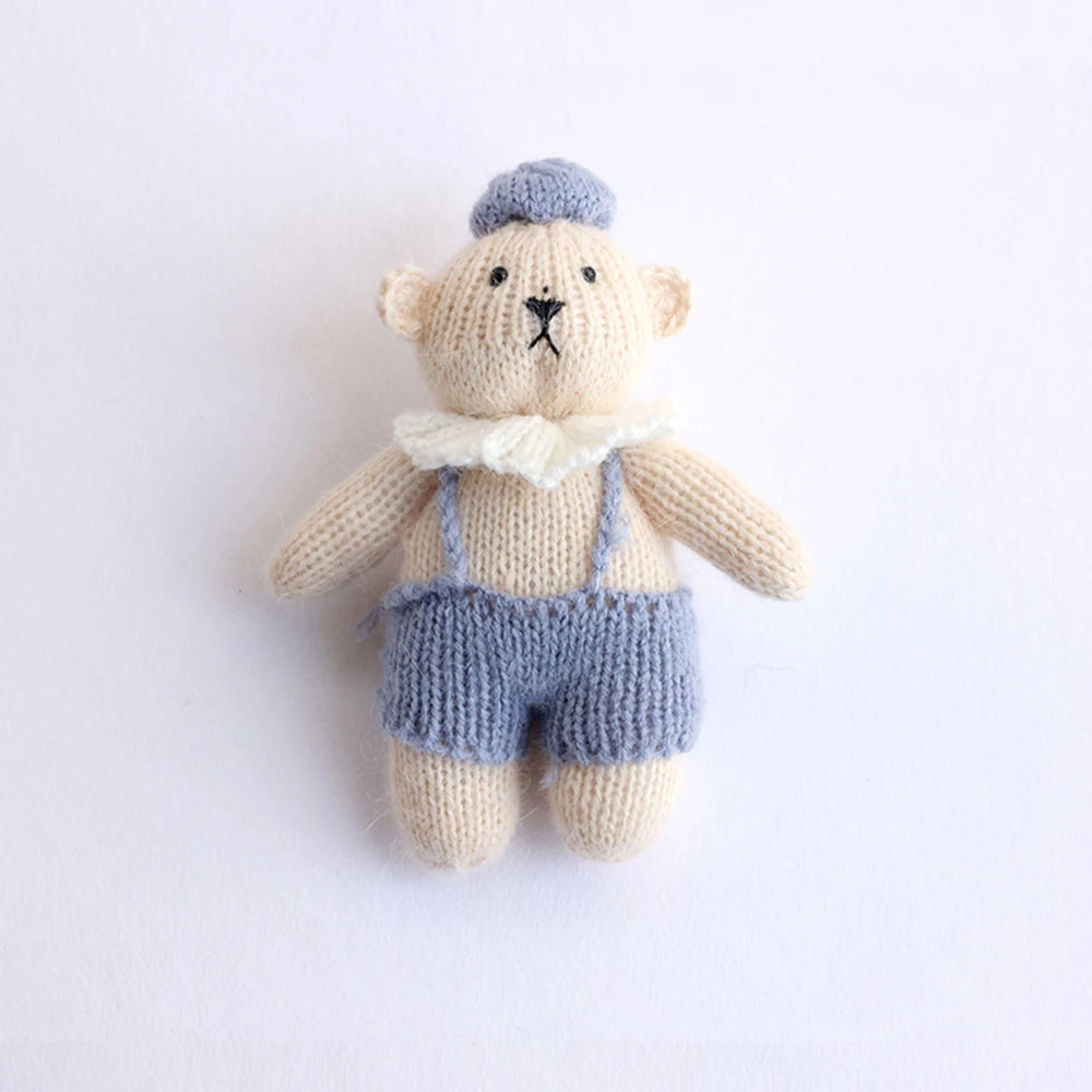 Handmade Knitted Teddy Bear Dolls Photography Toy Mohair Cute Crochet Animal Image Doll Studio Photo Shooting Props Accessories