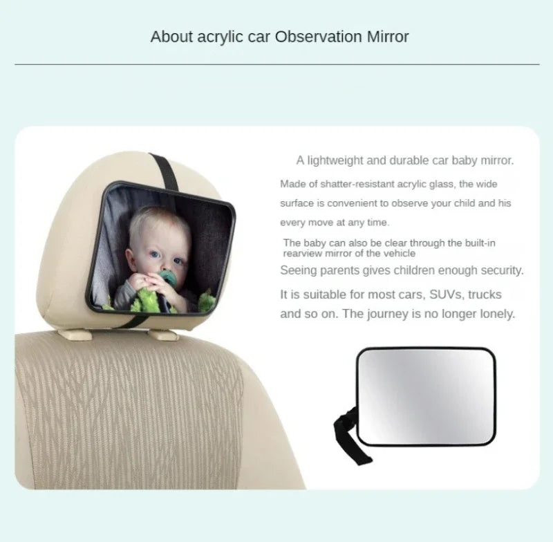 Baby Car Rear Seat View Mirror Child Adjustable Wide Seat Car Safety Mirror Monitor Headrest High Quality Car Interior Styling