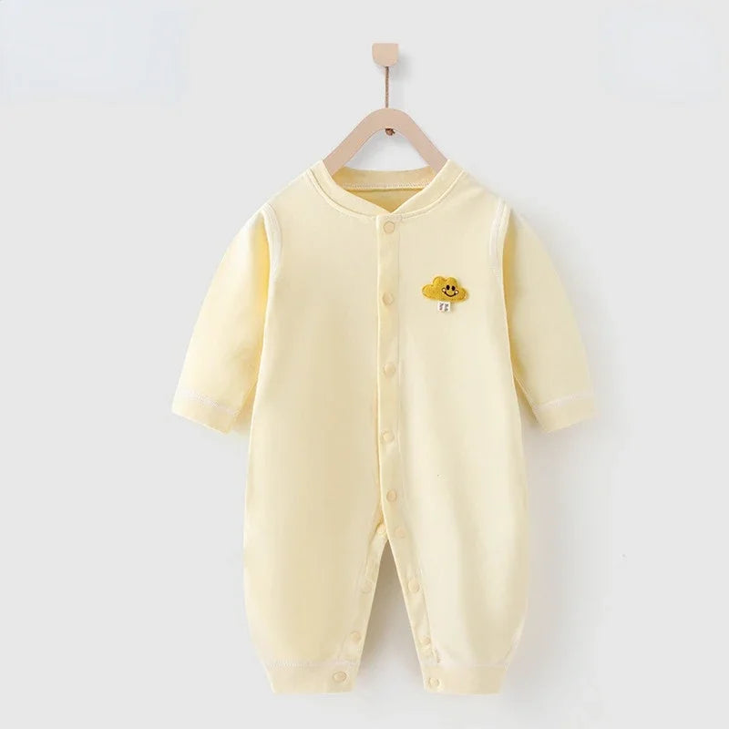 Baby One-piece Clothes Long-sleeved Cotton Newborn Pajamas Rompers Baby Air-conditioned Clothes Spring and Autumn