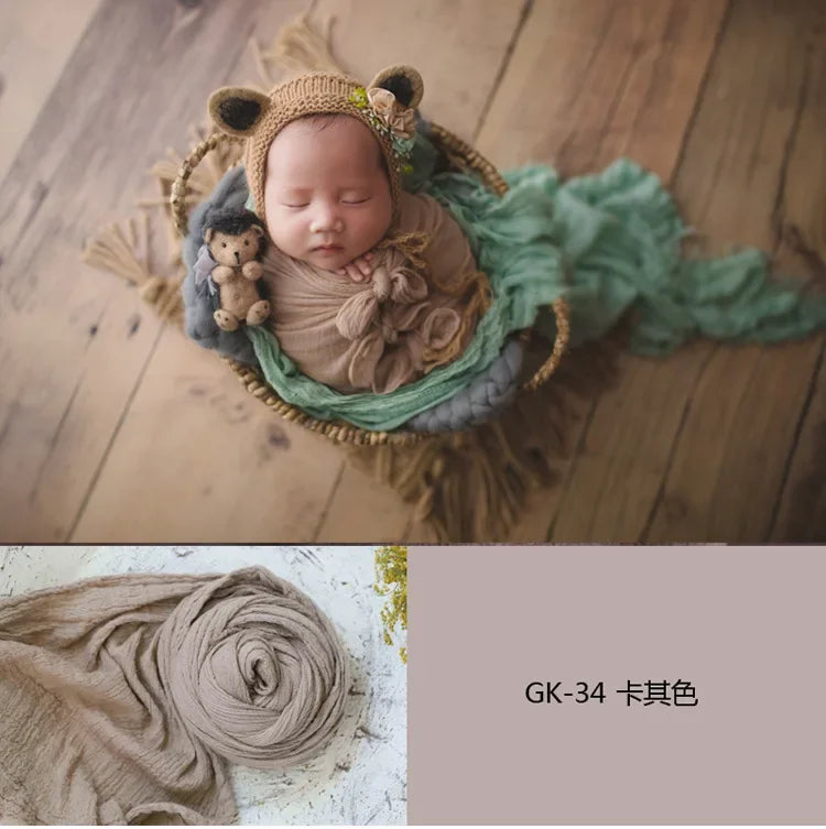 40x180cm Newborn Photography Props Soft High Stretchable Baby Wraps Cotton Swaddling Photo Basket Backdrop Babies Accessories