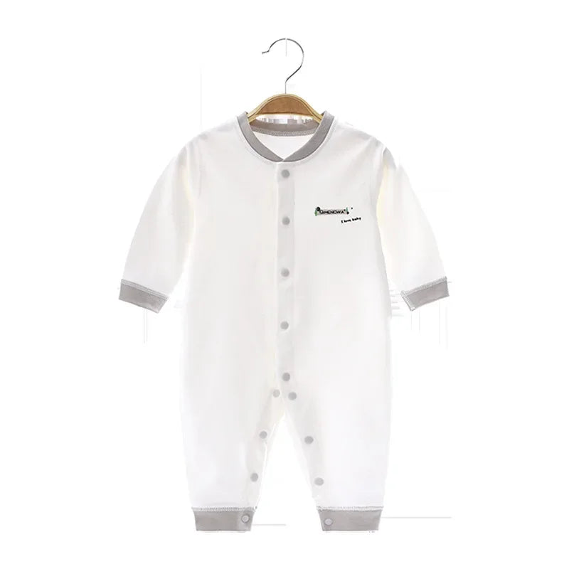 Baby One-piece Clothes Long-sleeved Cotton Newborn Pajamas Rompers Baby Air-conditioned Clothes Spring and Autumn