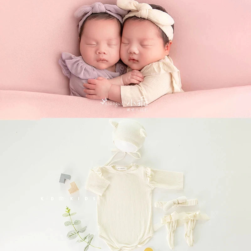 Baby Knitted Bear Clothing Cute Animal Jumpsuit Hat 2pcs/Set Soft Seahorse Newborn Photography Accessories