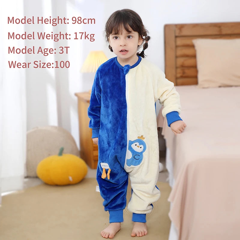 MICHLEY Baby Sleeping Bag Flannel Children Pajamas Warm Winter Clothes Toddler Sack Sleepsack Bedding For Girls Boys Kids 1-6T