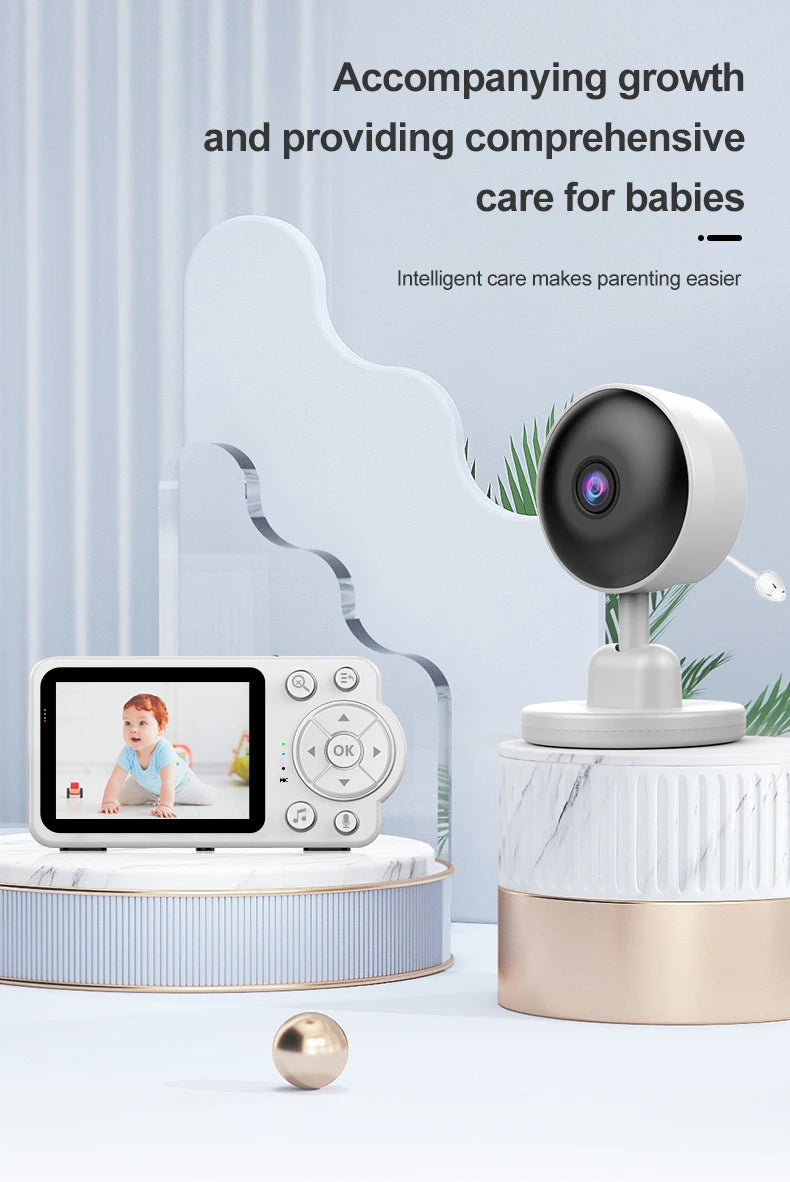 DIDSeth 2MP Video Baby Monitor 2.8IN Active Answer WiFi IP Camera 360° Video Calling Mother Kids Active Call Surveillance