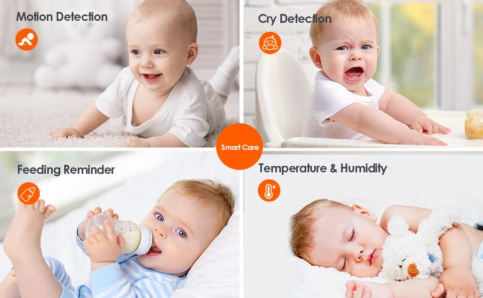 Baby Monitor Babyphone WIFI Wireless Video Baby Camera Bebe Nanny 5 Inch LCD Mobile Phone APP Control PTZ Lullabies for New Born