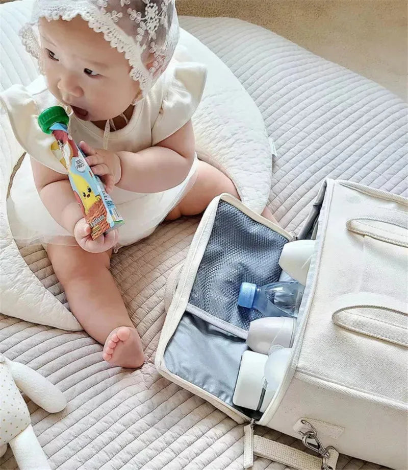 Baby Diaper Bag Outdoor Mommy Shoulder Bag Waterproof Baby Bottle Insulation Mommy Bag Baby Cart Hanging Bag Trolley Accessories