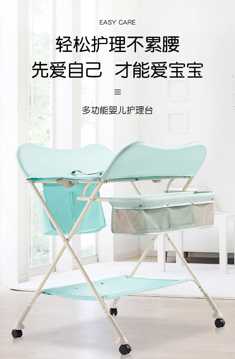 Diaper-Changing Table Baby Care Desk Portable Multifunctional Folding Newborn Baby Bath Diaper Changing Baby Care Table 기저귀 테이블