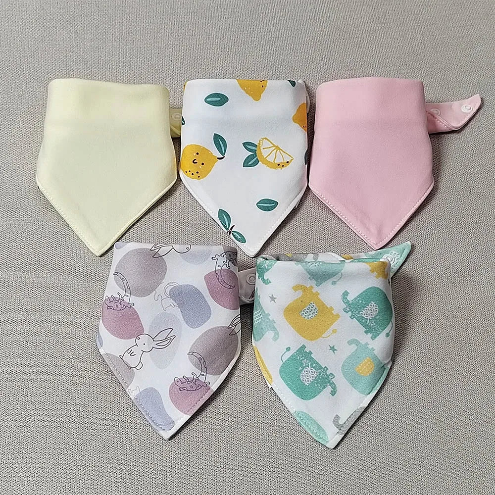 Baby Bandana Drool Bibs For Unisex Boys Girls 5 Pieces Baby Feeding Burp Cloth Cotton Saliva Towel Drool Bib Newborn Accessories