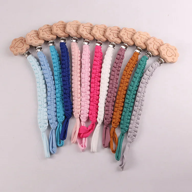 Baby Pacifier Clips Chain Handmade Crochet Newborn Anti-drop Soother Chains Nipple Dummy Holder Clip