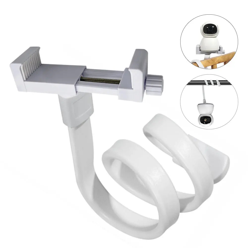 New Universal Baby Monitor Holder White Flexible Silicon Baby Camera Bracket Crib Cradle Rod Hose Holder Flexible Twist Mounting