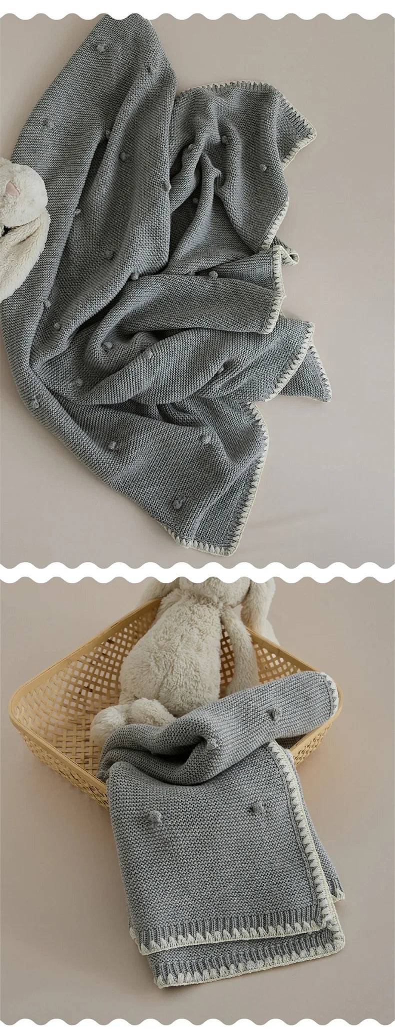 Knitted Baby Blanket Newborn Nordic Throw Blankets For Sofa Cotton Soft Swaddle Blankets For Girl Boy Infant Sleeping Cover