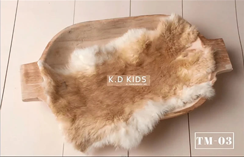 Newborn Photography Accessories Baby Blankets Natural Rabbit Fur Rug Infant Shoot Prop Soft Basket Filler Studio Photo Props