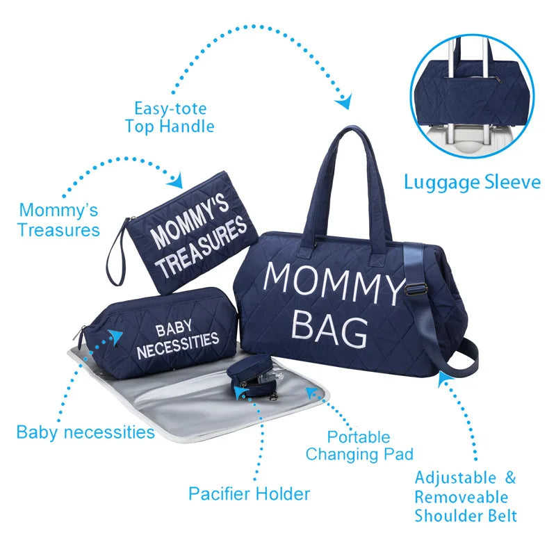 PANGDUBE 5pcs/set Mom Bag Waterproof Baby Diaper Bag Backpack for Moms Fashion Maternity Packages Mommy Baby Bag