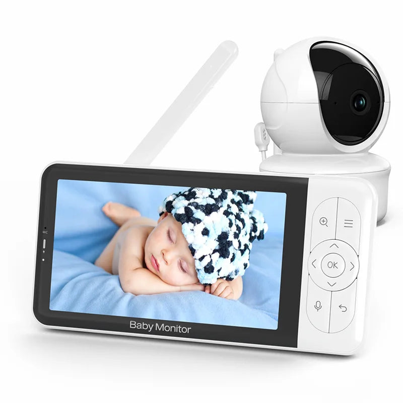 BABY 6T Baby Monitor 1080P HD Camera 5''Screen  Night Vision  Audio and Video Nanny Security 3000mAh Battery Temperature Monitor