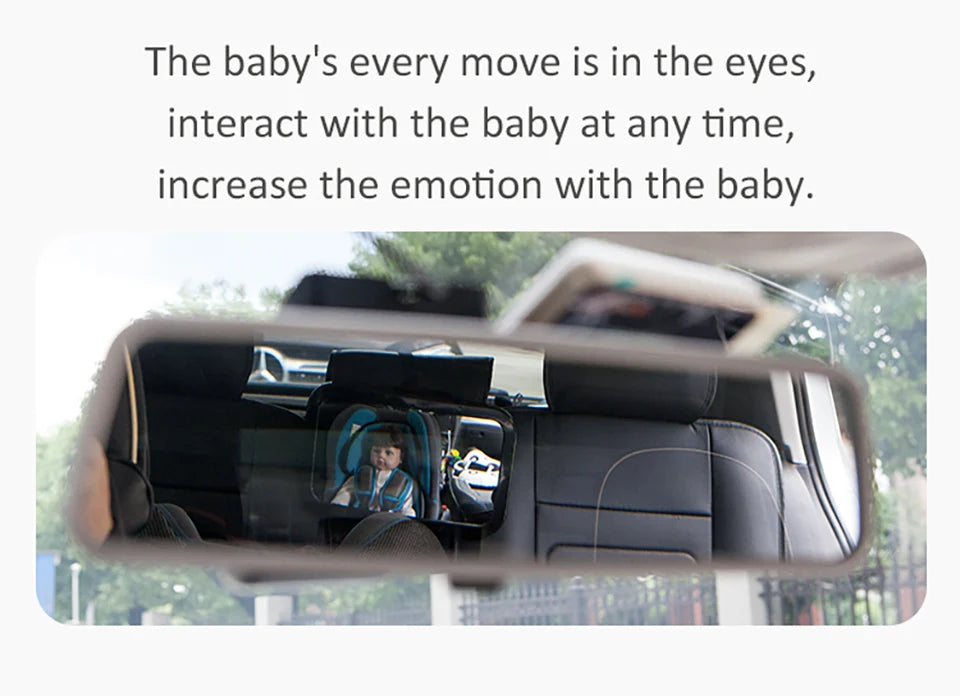 Baby Car Mirror Adjustable Safety Car Seat Mirror Rear Facing Kid Monitor Crystal Clear View 360 Rotation Rear Row Safety Mirror