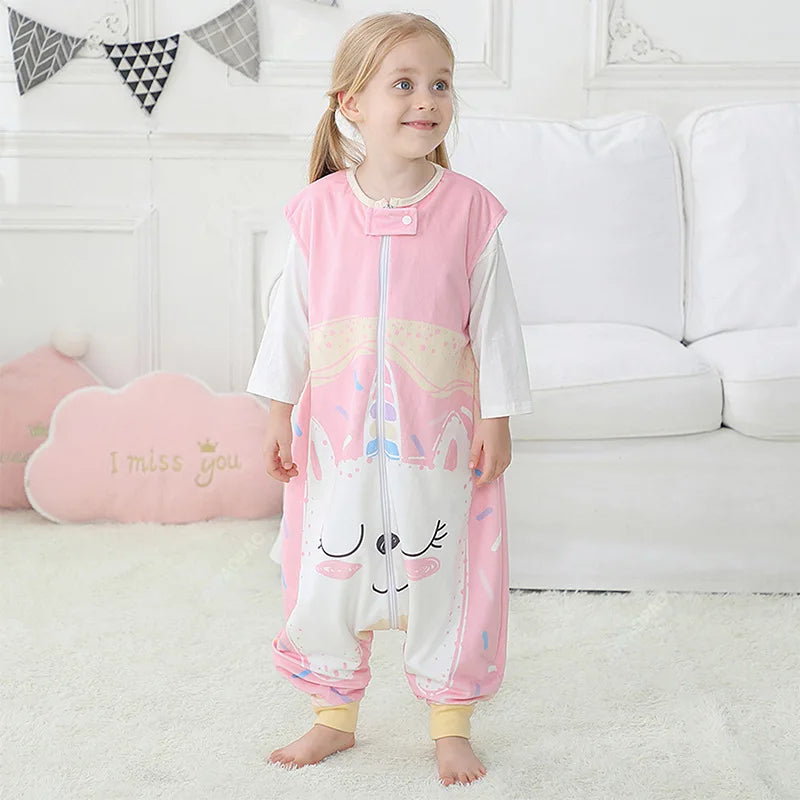 Children's Day Cartoon Baby Sleeping Bag Sack Sleeveless Winter Wearable Blanket Sleepers Sleepwear Pajamas For Girl Boy 1-6T