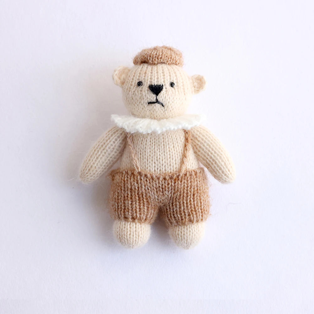 Handmade Knitted Teddy Bear Dolls Photography Toy Mohair Cute Crochet Animal Image Doll Studio Photo Shooting Props Accessories