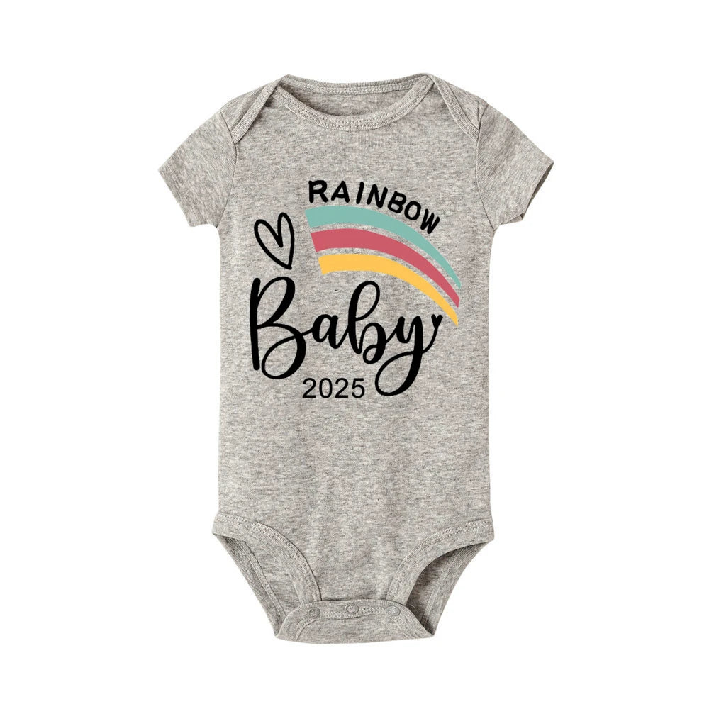 Baby Announcement Coming Soon 2025 Newborn Baby Romper Summer Boys Girls Bodysuit Body Pregnancy Reveal Clothes Toddler Jumpsuit