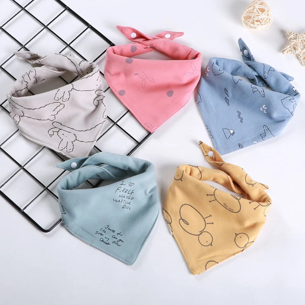 5 Pieces Baby Bandana Bibs Cotton Triangle Soft Saliva Towel Kids Feeding Burp Cloth Baby Boy Girl Newborn Stuff