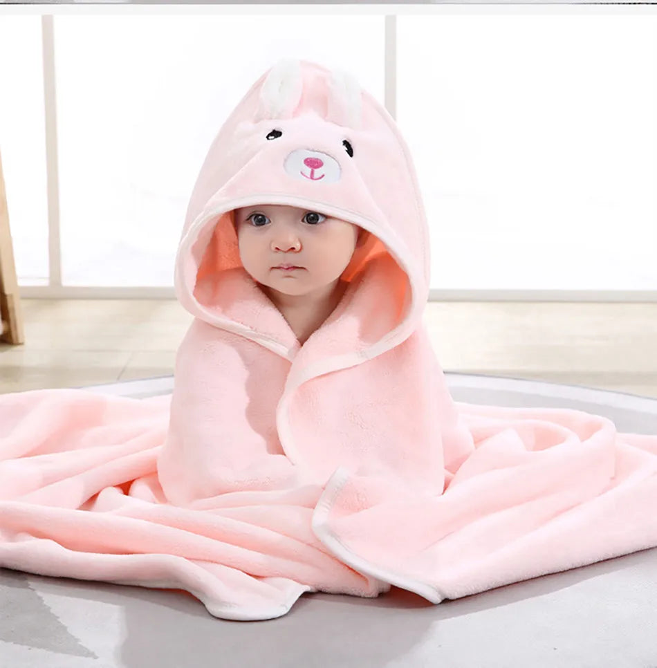 Children Cartoon Animal Bath Towel Soft Newborn Hooded Towel Blanket Toddler Bathrobe Warmth  Sleeping Swaddle Wrap