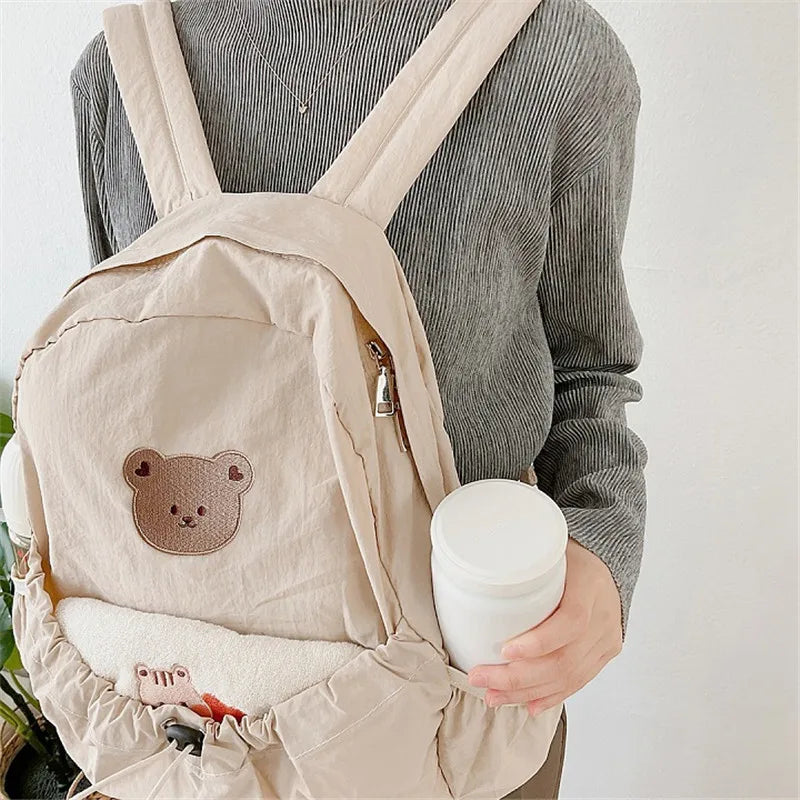 Korean Baby Diaper Backpack Bag Large Capacity Portable Cartoon Bear Travel Shoulder Bags Mommy Bag