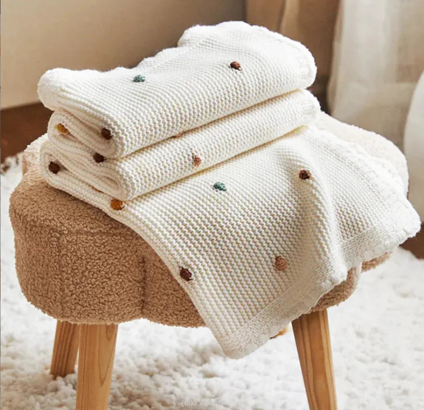 Knitted Baby Blanket Newborn Nordic Throw Blankets For Sofa Cotton Soft Swaddle Blankets For Girl Boy Infant Sleeping Cover