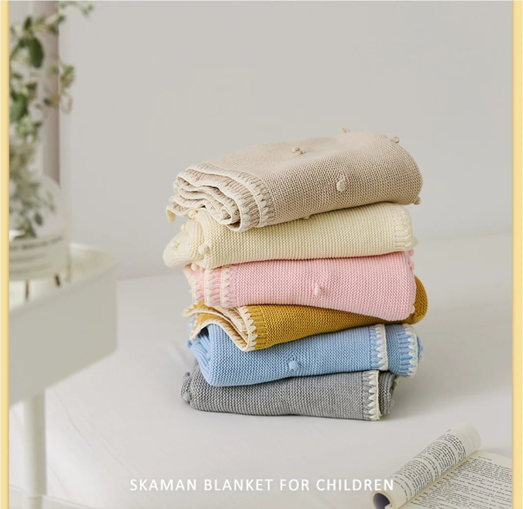 Knitted Baby Blanket Newborn Nordic Throw Blankets For Sofa Cotton Soft Swaddle Blankets For Girl Boy Infant Sleeping Cover