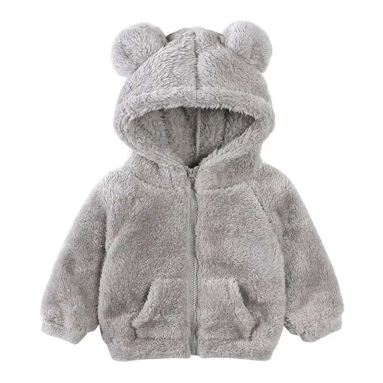 Thicken Warm Girls Winter Coat Cartoon Long Sleeve Hooded Coat for Girls Fashion Solid Color Kids Coat 1-6 Years