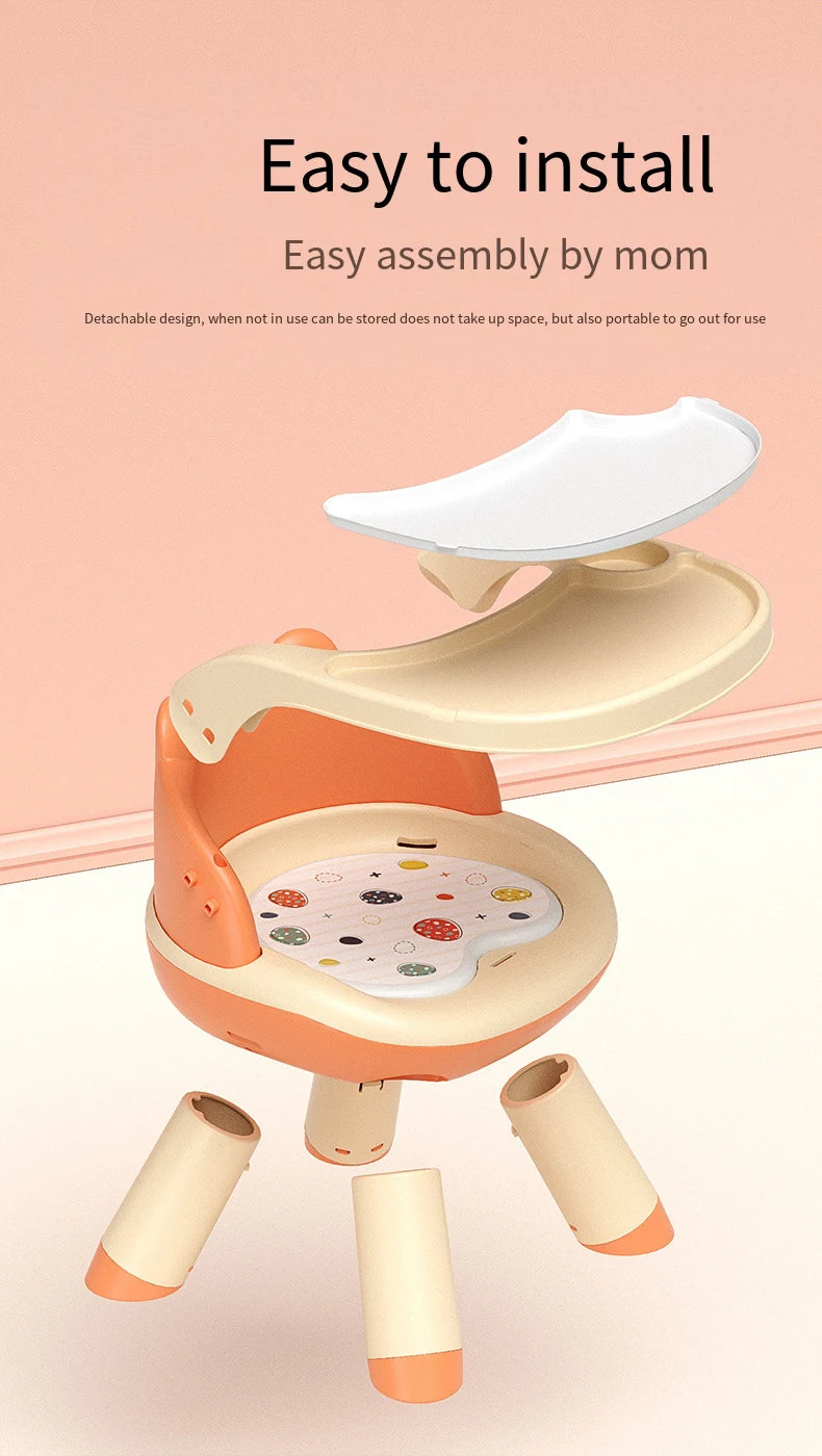 Baby dining chair Baby call chair back learn to sit small stool Low detachable table seat children