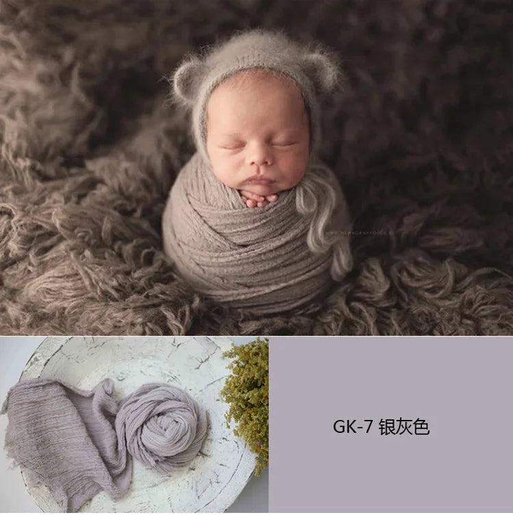 40x180cm Newborn Photography Props Soft High Stretchable Baby Wraps Cotton Swaddling Photo Basket Backdrop Babies Accessories