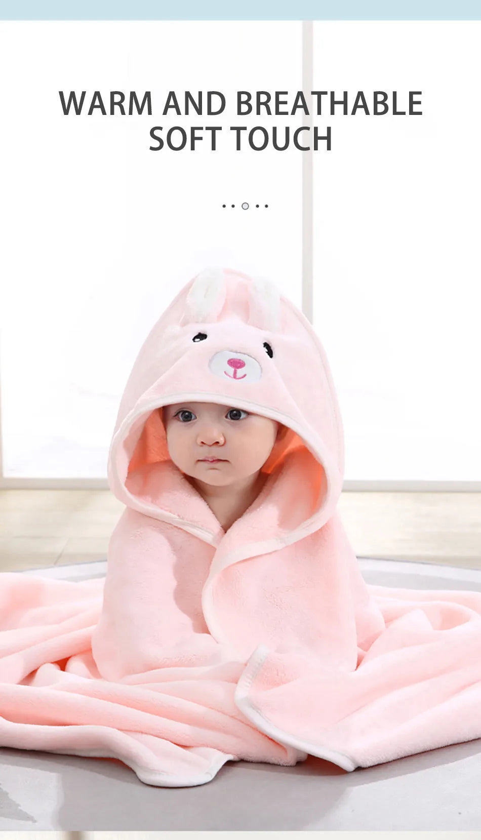 Children Cartoon Animal Bath Towel Soft Newborn Hooded Towel Blanket Toddler Bathrobe Warmth  Sleeping Swaddle Wrap