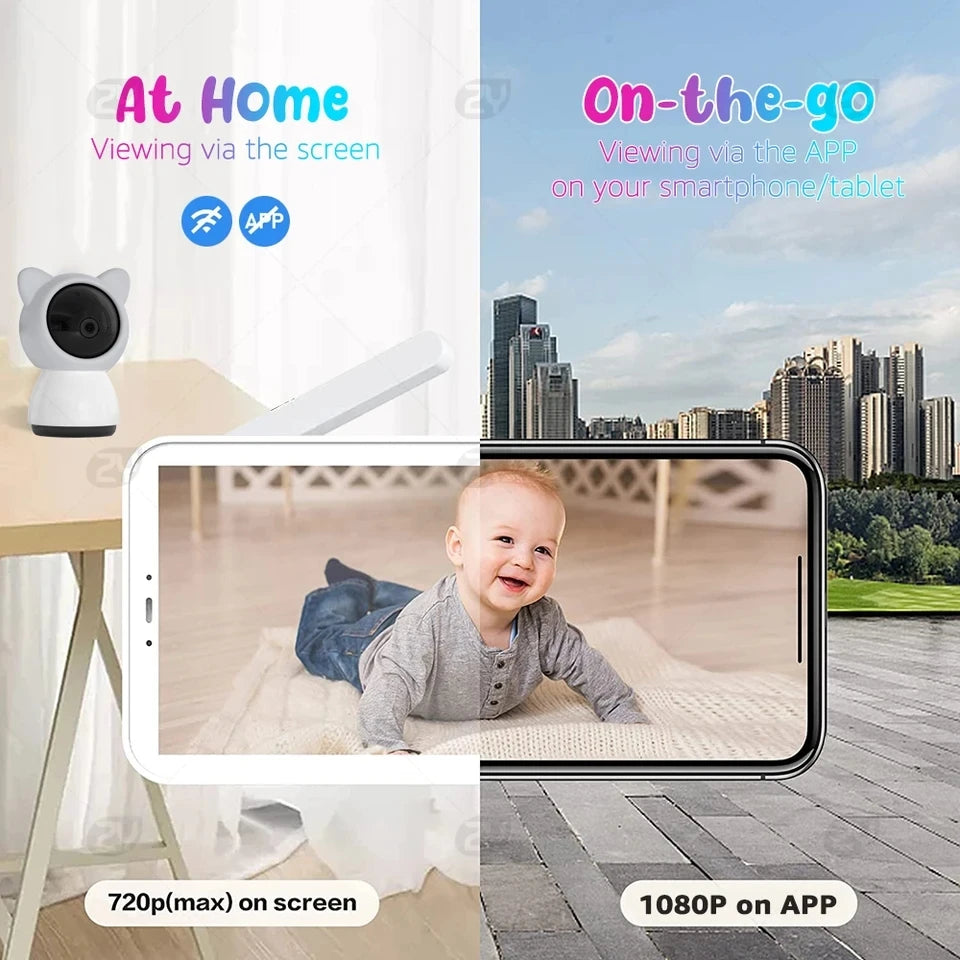 Baby Monitor Babyphone WIFI Wireless Video Baby Camera Bebe Nanny 5 Inch LCD Mobile Phone APP Control PTZ Lullabies for New Born