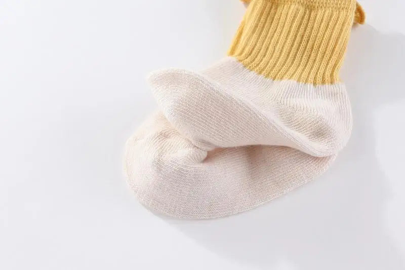 Unisex Non-Slip Socks 5 Pairs 100% Cotton Elasticity 0-5T Solid Color Newborn Baby Girl Boy Socks Sets Infant Accessories