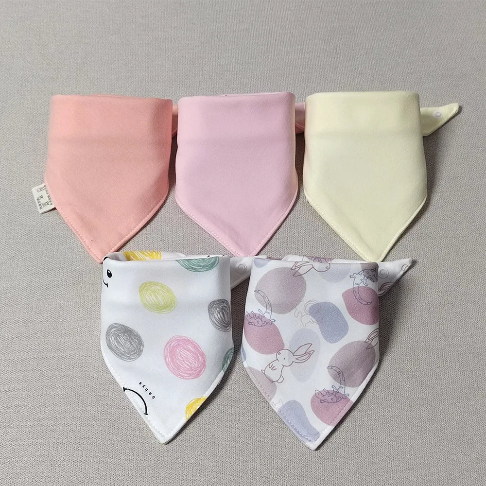 Baby Bandana Drool Bibs For Unisex Boys Girls 5 Pieces Baby Feeding Burp Cloth Cotton Saliva Towel Drool Bib Newborn Accessories