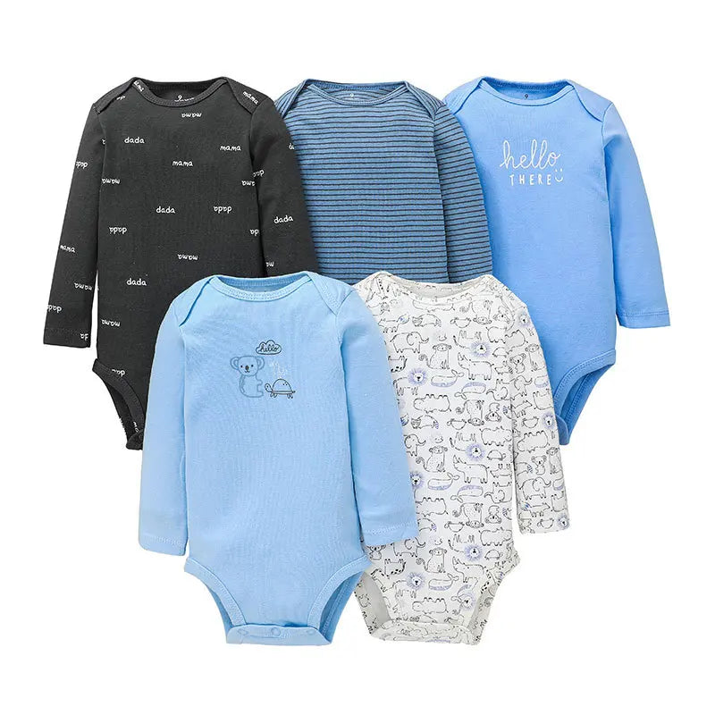 IYEAL 5PCS/lot Baby Boys Clothing Girls Bodysuits Long Sleeve 100% Cotton Baby Clothes 0-24 Months Newborn Body Bebe Jumpsuit