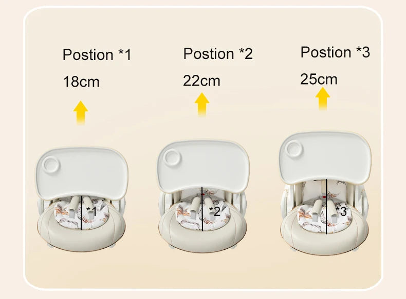 Luxury Baby High Chair with Removable Seat and Tray Adjustable Height Baby Feeding Chair Assembly-free dining chair