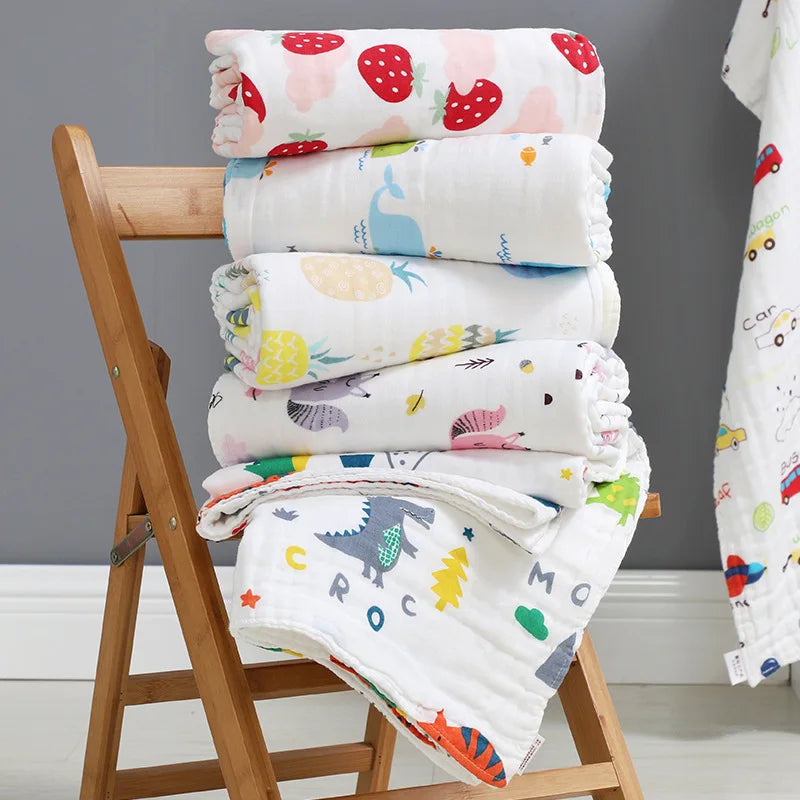 Newborn Baby Thickened Soft Absorbent Bath Towel Six-layer Cotton Gauze Children's Bath Towel Household Infants Bath Towel