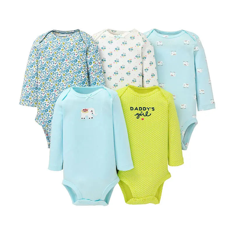 IYEAL 5PCS/lot Baby Boys Clothing Girls Bodysuits Long Sleeve 100% Cotton Baby Clothes 0-24 Months Newborn Body Bebe Jumpsuit