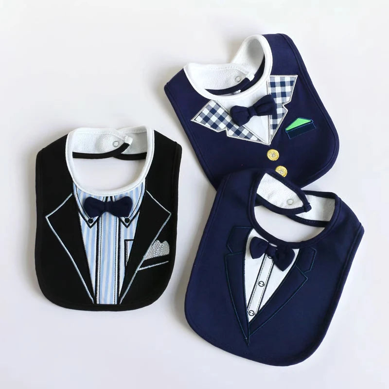 Full term newborn baby three-dimensional bow tie, saliva towel, waterproof gentleman bib, male baby soft rice bag, waterproof