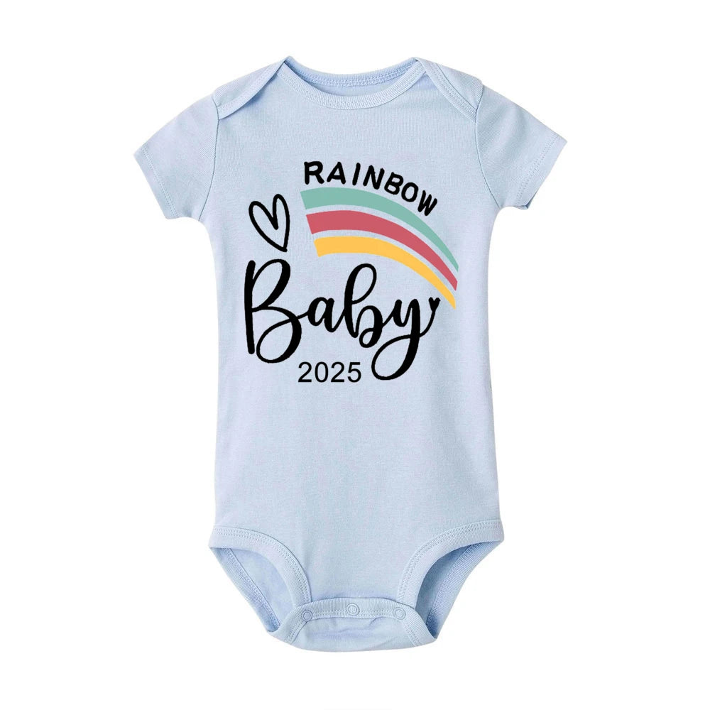 Baby Announcement Coming Soon 2025 Newborn Baby Romper Summer Boys Girls Bodysuit Body Pregnancy Reveal Clothes Toddler Jumpsuit