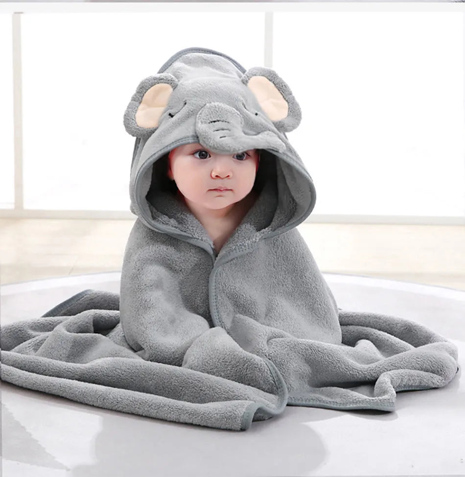 Children Cartoon Animal Bath Towel Soft Newborn Hooded Towel Blanket Toddler Bathrobe Warmth  Sleeping Swaddle Wrap