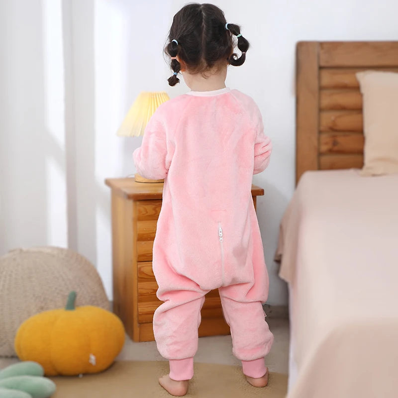 MICHLEY Baby Sleeping Bag Flannel Children Pajamas Warm Winter Clothes Toddler Sack Sleepsack Bedding For Girls Boys Kids 1-6T