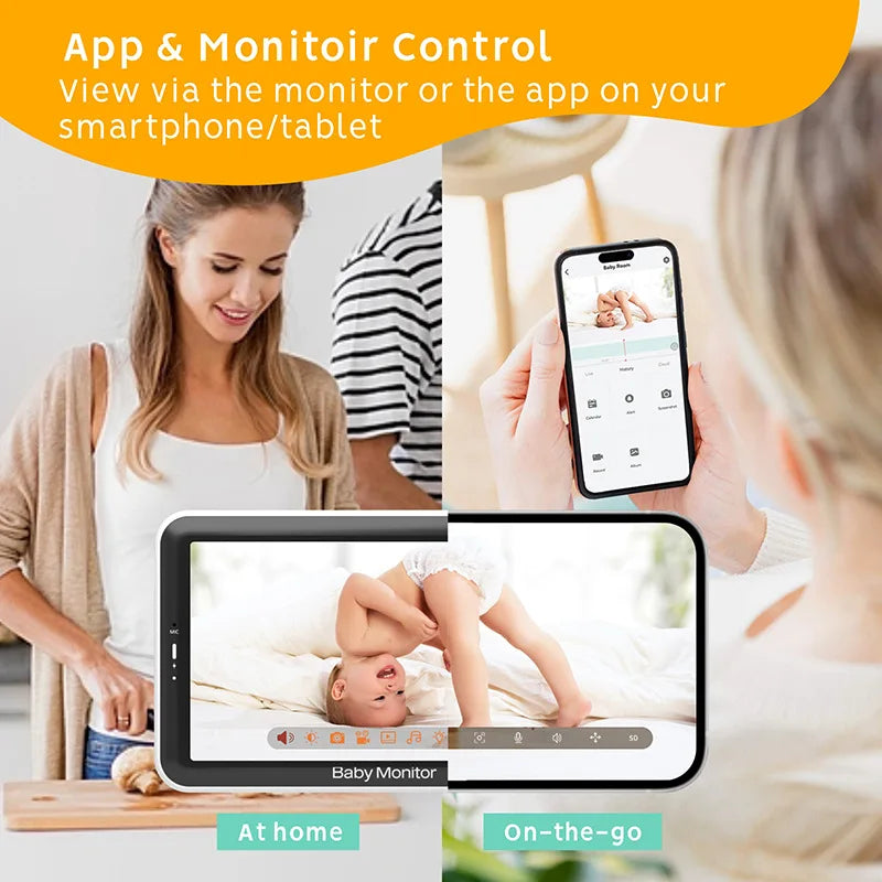 BABY 6T Baby Monitor 1080P HD Camera 5''Screen  Night Vision  Audio and Video Nanny Security 3000mAh Battery Temperature Monitor