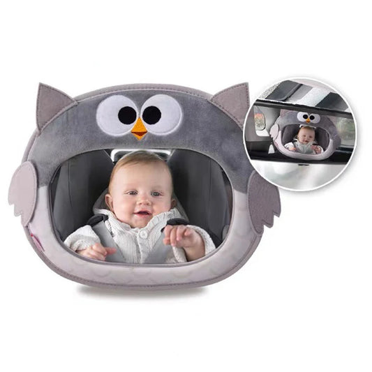 Infant Hanging Rear Mirror Auto Cute Cartoon Animal Plush Car Pendant Children Safety Seat Observation Rearview Mirror for Baby