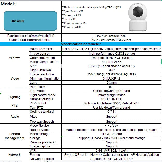 10.1 Inch IPS Screen 2CH Wireless NVR Kit iCsee APP PTZ IP Intercom Baby Monitor