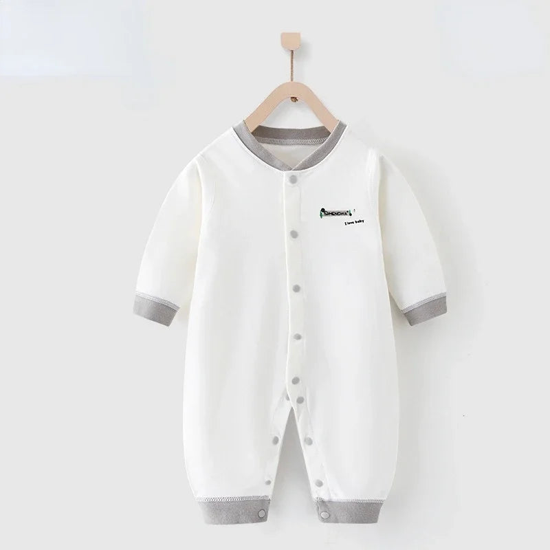 Baby One-piece Clothes Long-sleeved Cotton Newborn Pajamas Rompers Baby Air-conditioned Clothes Spring and Autumn