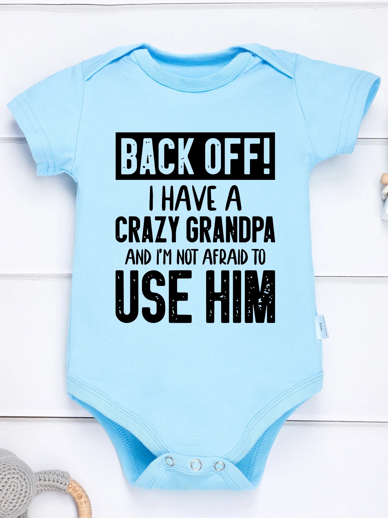 I Have a Crazy Grandpa Funny Newborn Boy Clothes Fine Print 100% Cotton Infant Onesies Cozy Skin-friendly Baby Romper Pajamas