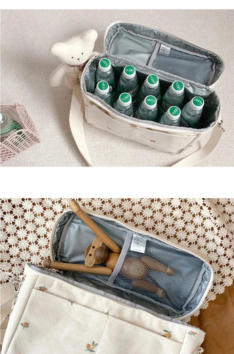 Baby Diaper Bag Outdoor Mommy Shoulder Bag Waterproof Baby Bottle Insulation Mommy Bag Baby Cart Hanging Bag Trolley Accessories