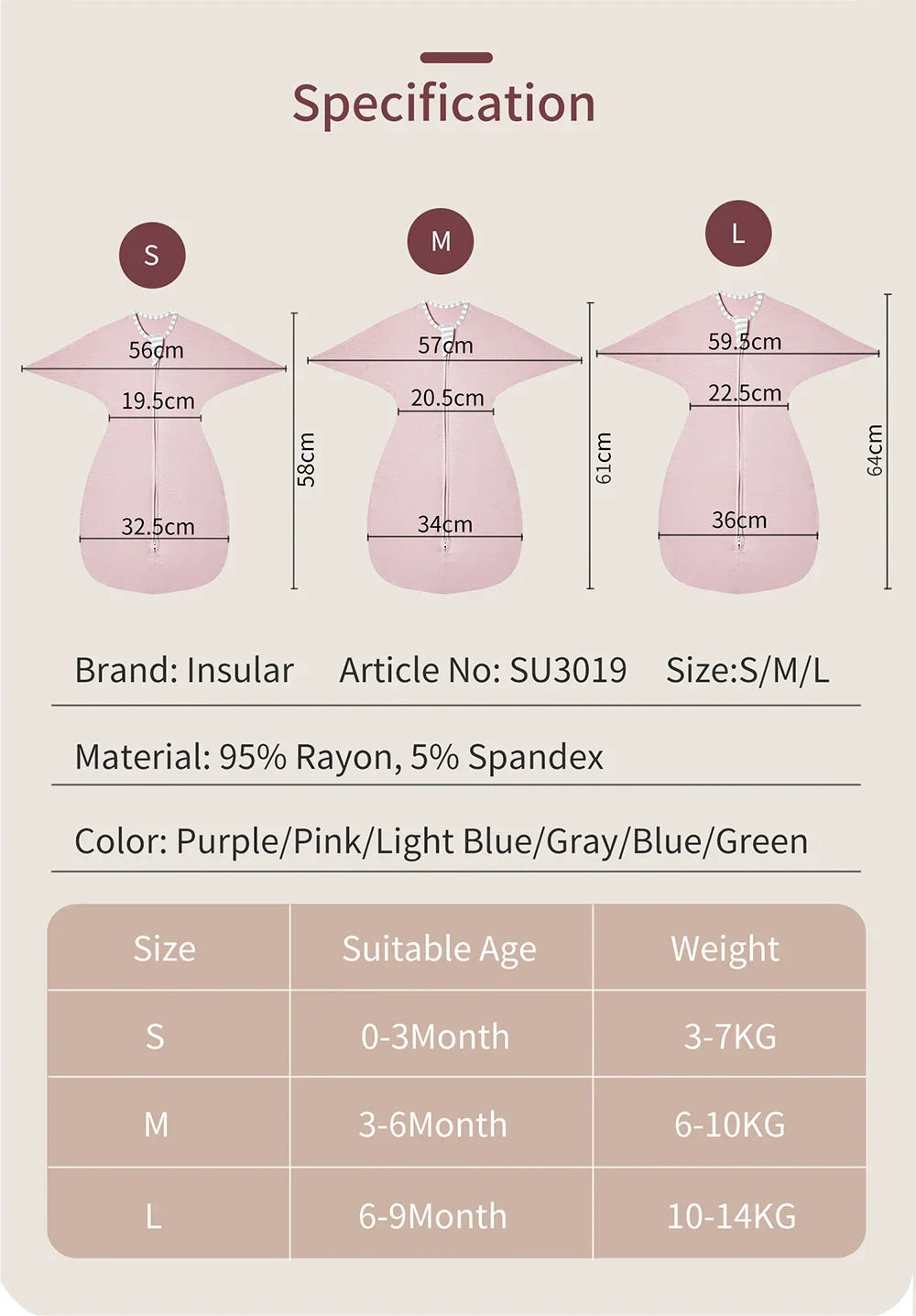 INSULAR Modal High Elasticity Baby Surrender Style Shock Proof Newborn Swaddle Cloth Baby bag, Anti Kick Sleeping bag