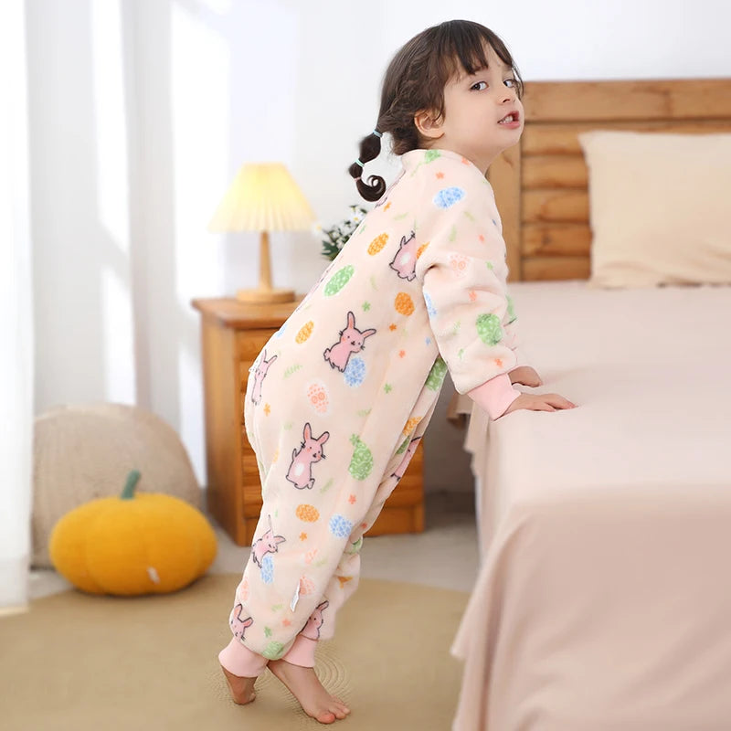 MICHLEY Baby Sleeping Bag Flannel Children Pajamas Warm Winter Clothes Toddler Sack Sleepsack Bedding For Girls Boys Kids 1-6T